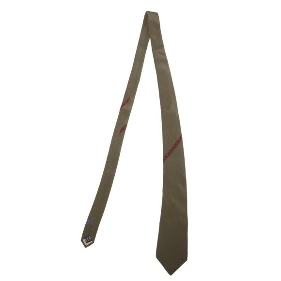 Vintage Emanuel Ungaro Paris Tie 100% Silk Olive Green Striped Designer Necktie - Picture 5 of 6
